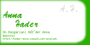 anna hader business card